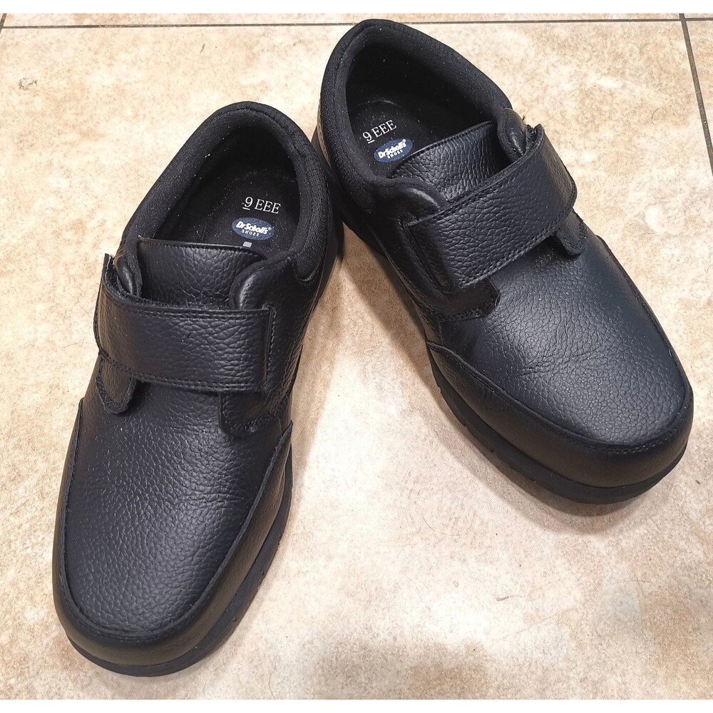 Men's Dr Scholl's Coast Therapeutic Casual Black Leather Shoes Size 9 EEE Width
